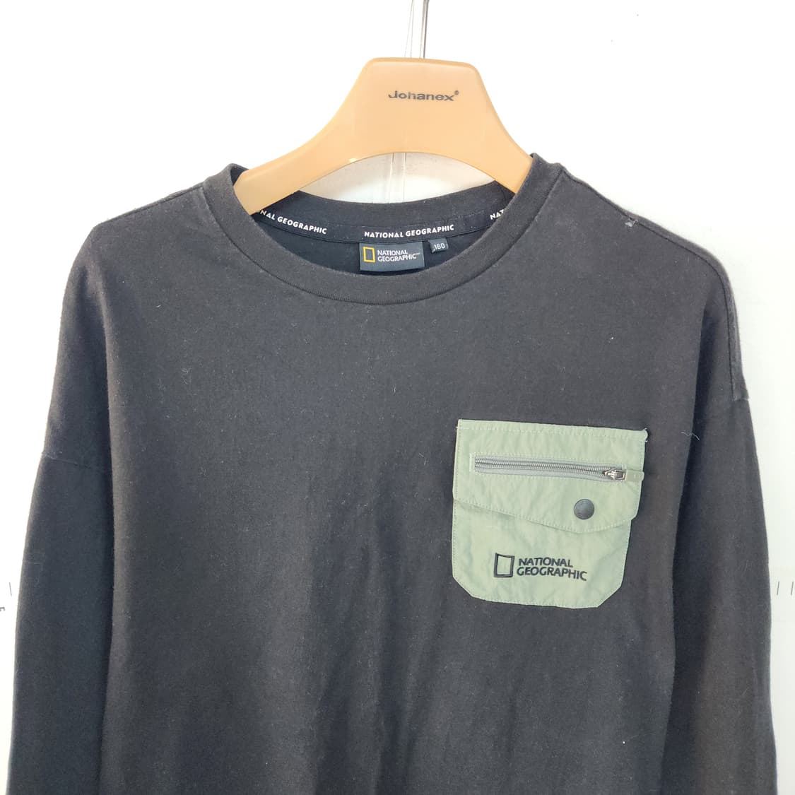 내셔널지오그래픽 키즈 포켓 긴팔 티셔츠 블랙 상품이미지2