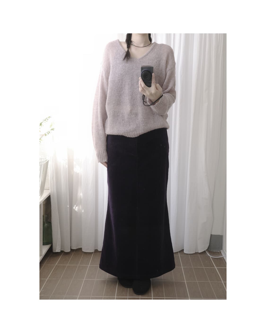 Deep purple skirt 상품이미지1