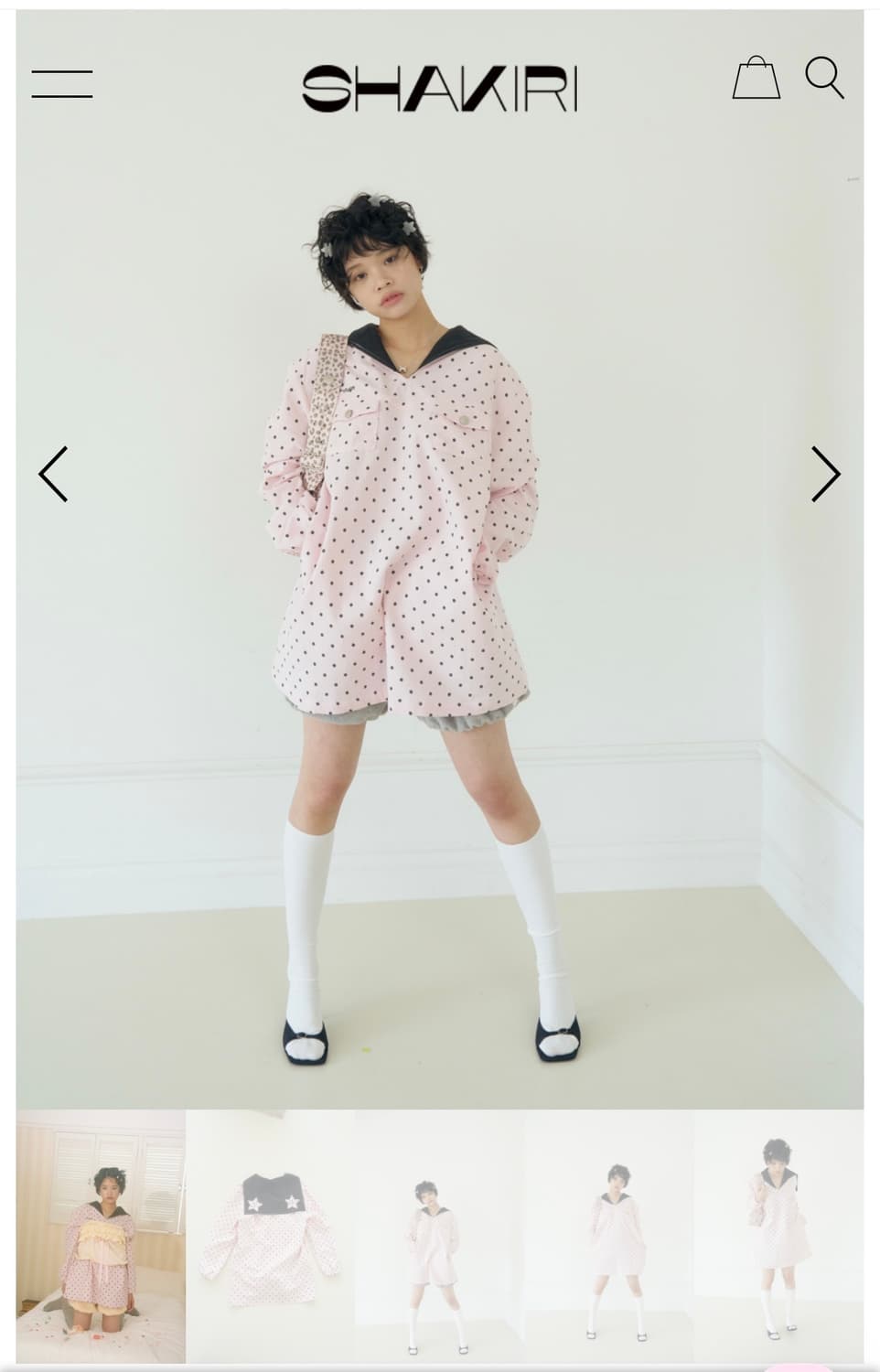 샤키리 POLKA STAR PATCH SAILOR DRESS 상품이미지1