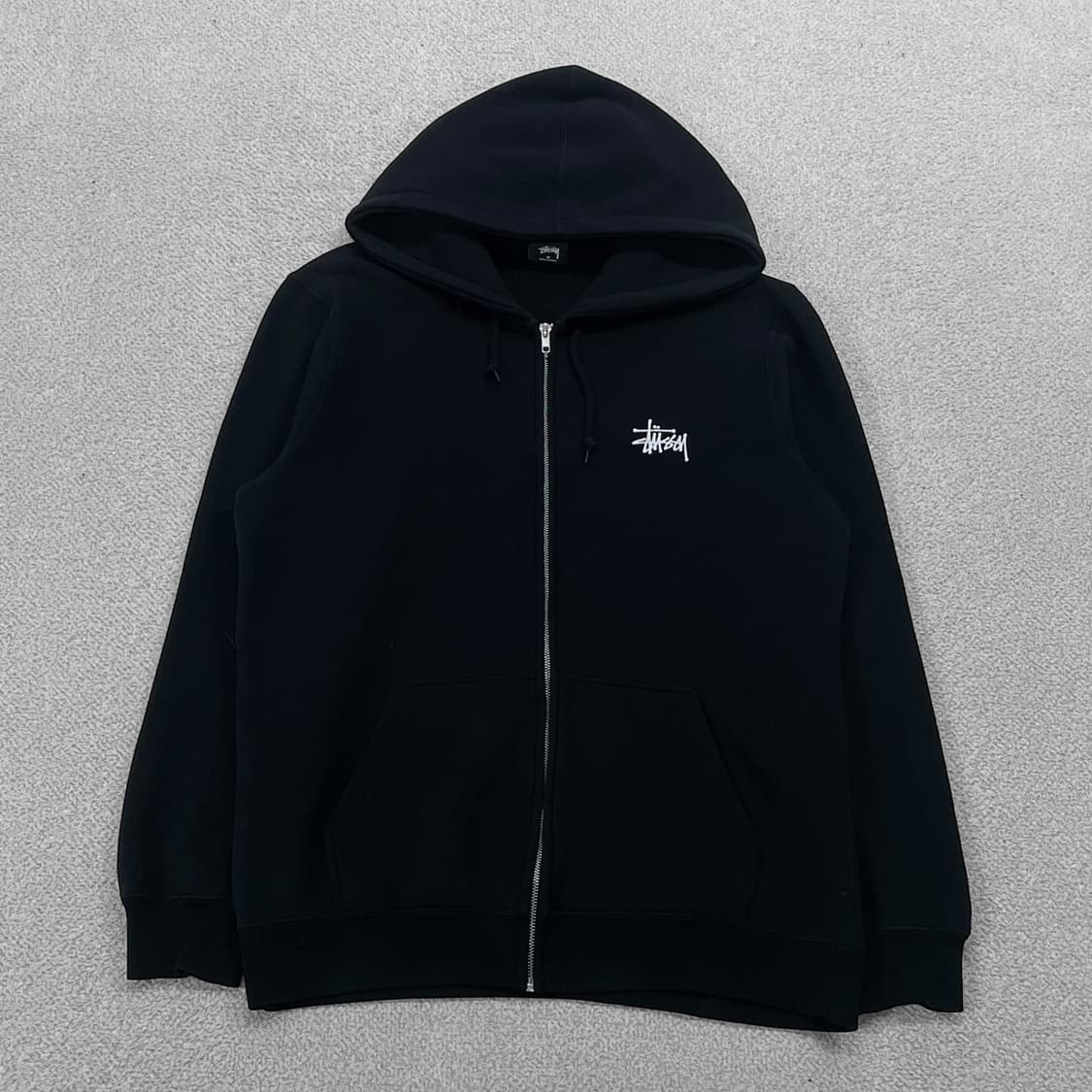 스투시 Stussy 베이직 로고 후드집업 블랙 상품이미지1