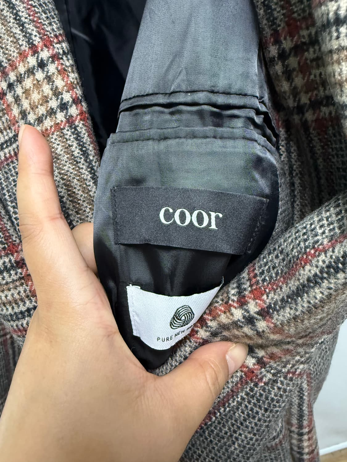 Coor 쿠어 울 더블체크 롱코트 상품이미지4