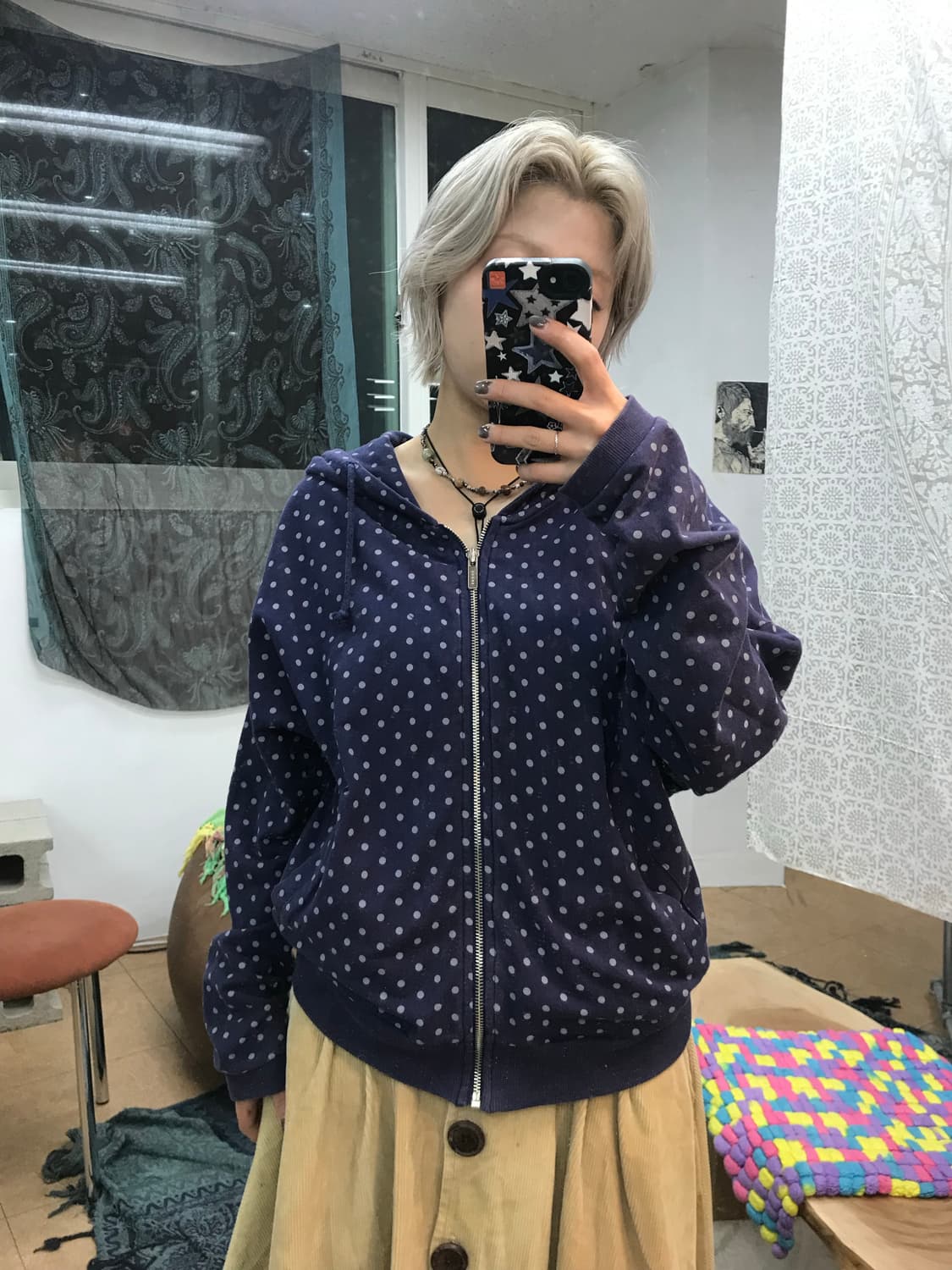 코데즈컴바인 여성 도트 후드집업  상품이미지2