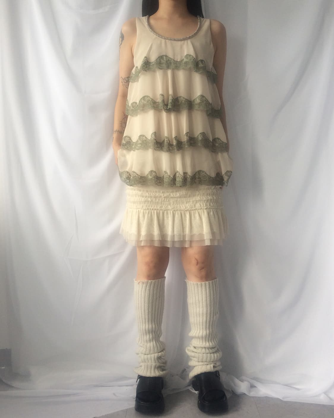 Lace layer sleeveless onepiece 상품이미지1