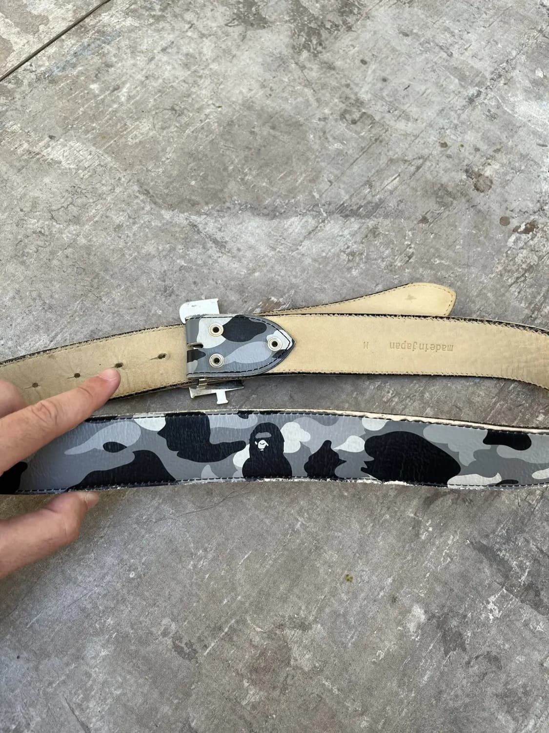 베이프 A Bathing Ape의 카모 패턴 가죽 벨트 상품이미지8