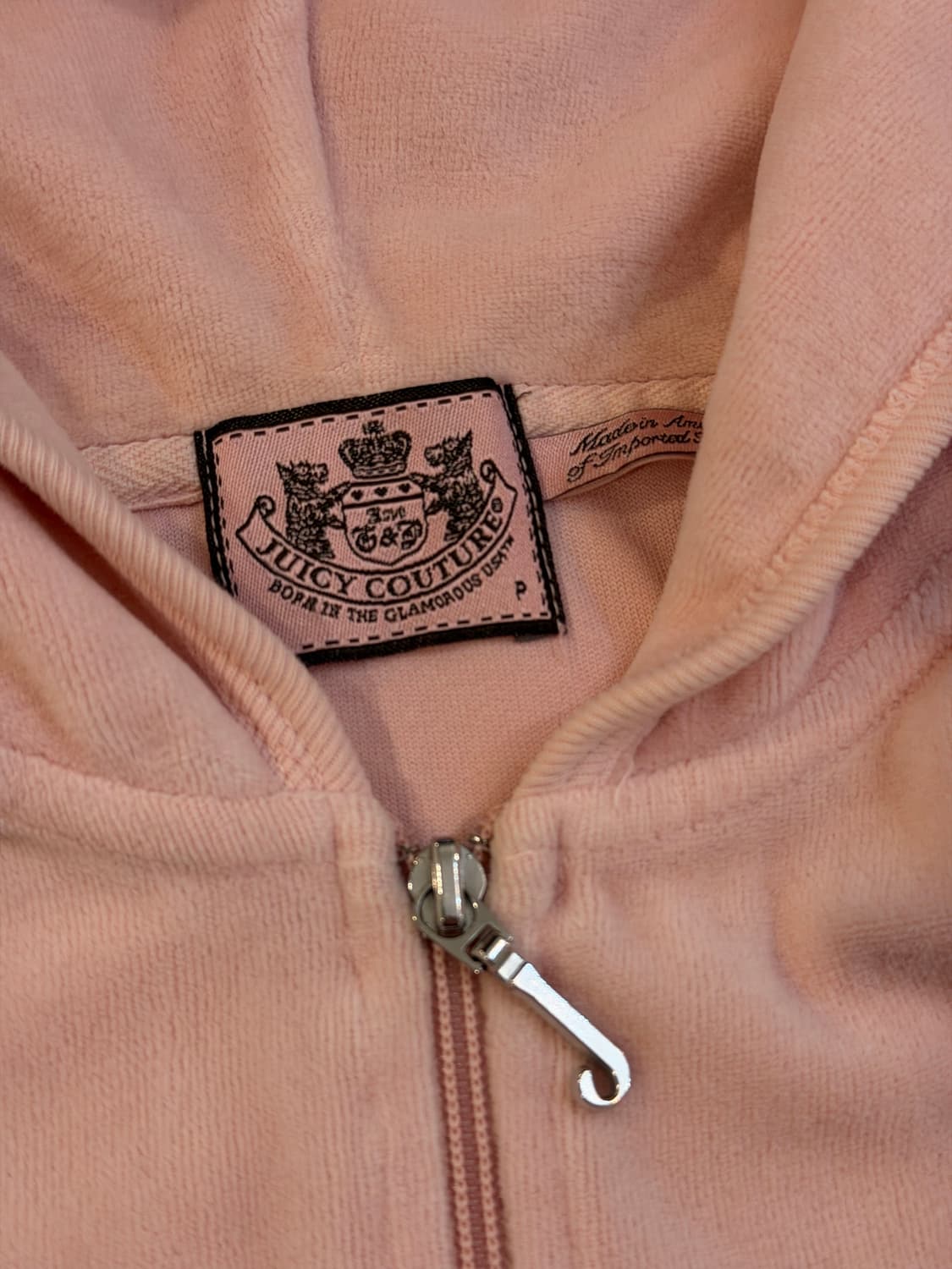 쥬시꾸뛰르 핑크 벨벳 딱붙핏 후드집업 (희귀) 상품이미지5