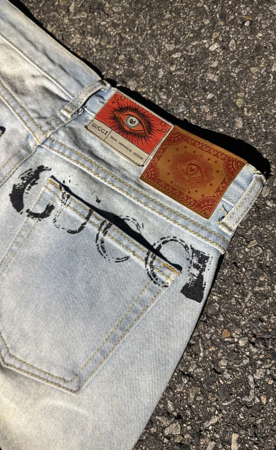 구찌 프린티드 워시드 데님 상품이미지1