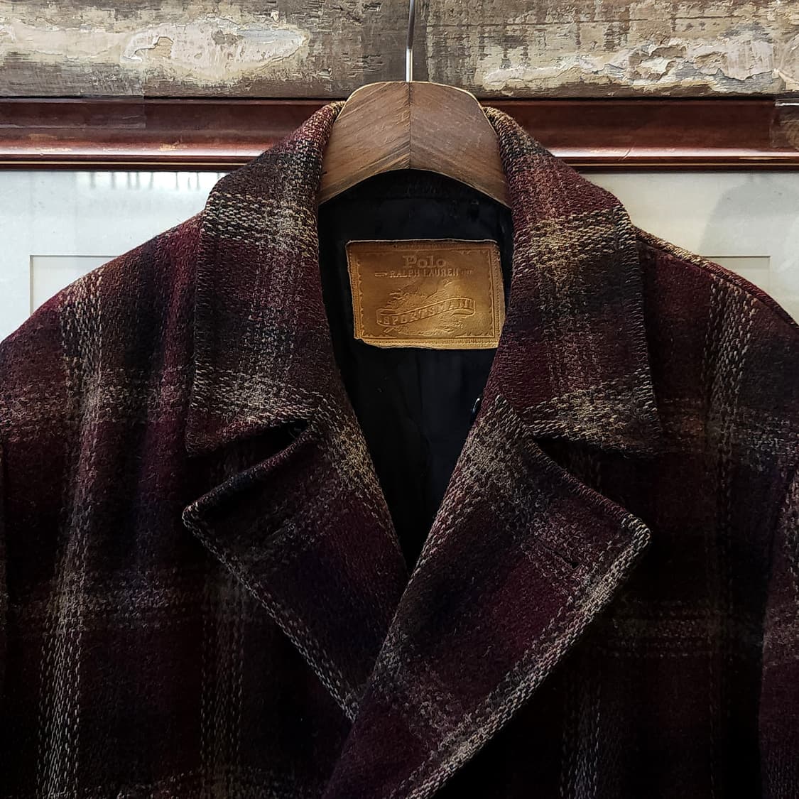 90s 폴로 랄프로렌 울 코트 폴로 스포츠맨 피코트 헤비울 L 상품이미지3