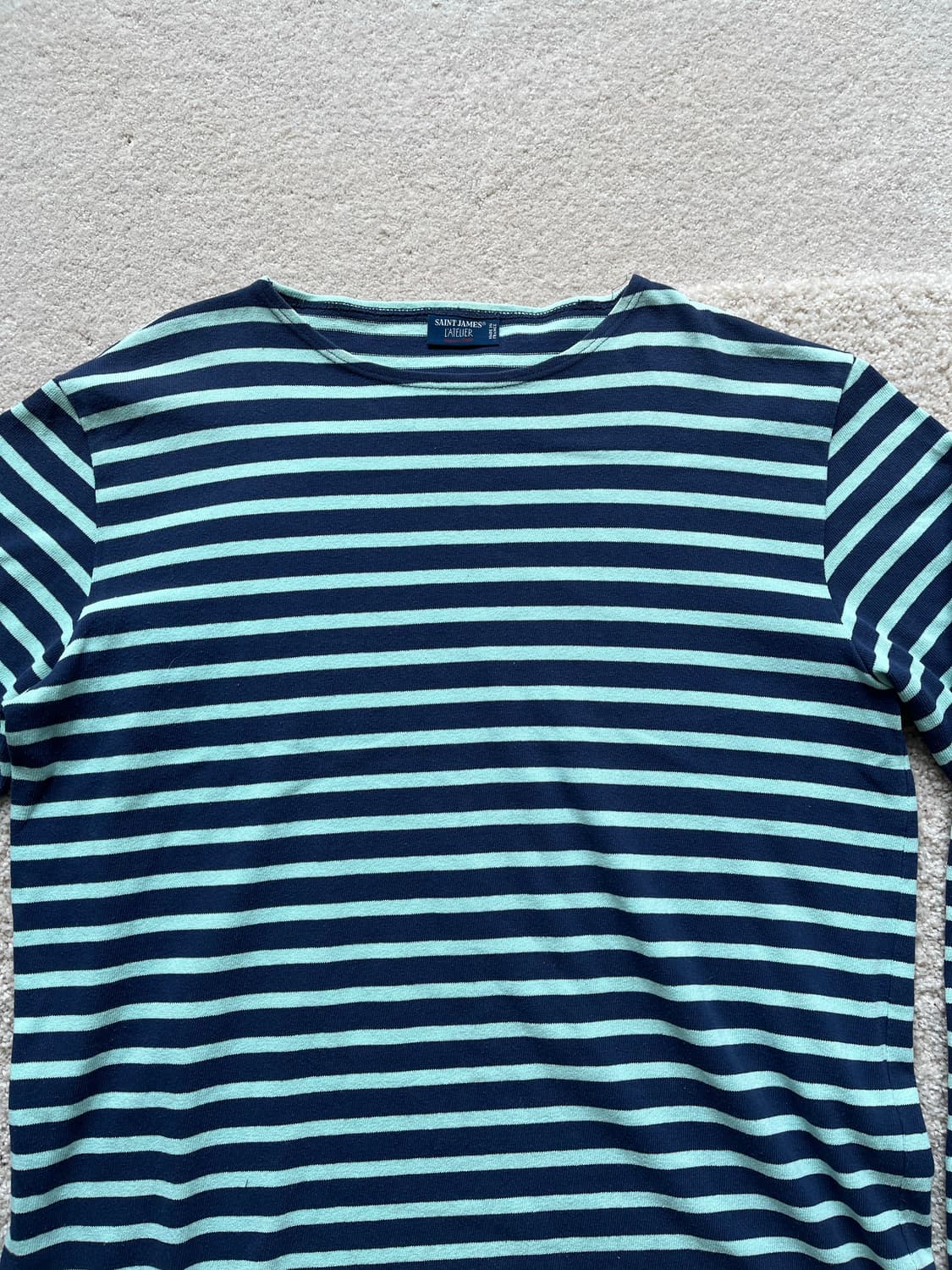 세인트제임스 네이비/민트 보더 티셔츠 (105) 상품이미지3