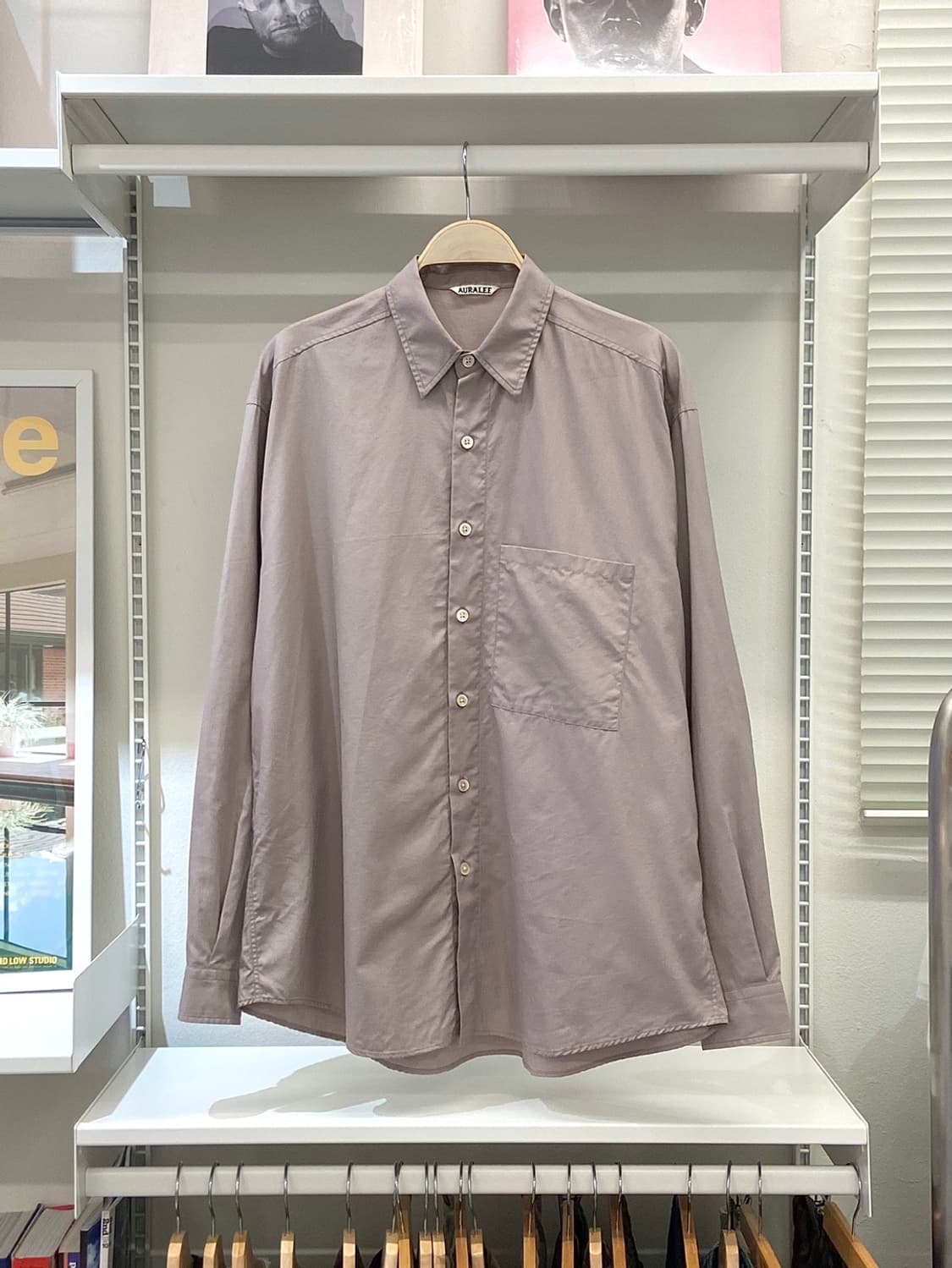 오라리 20FW WASHED FINX TWILL 빅셔츠 상품이미지1