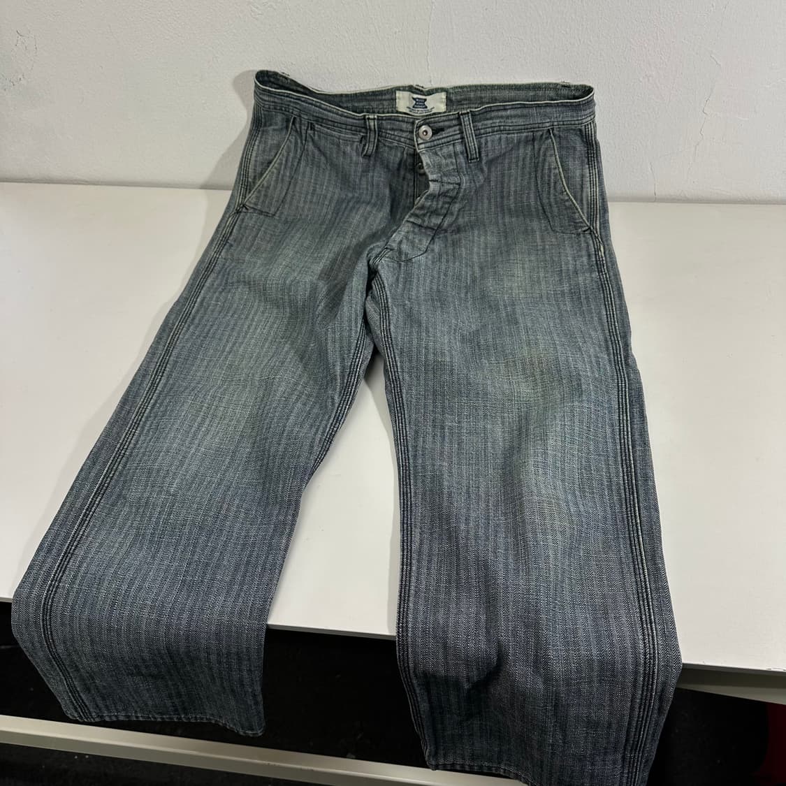 M 블루코 워크가먼츠 버튼플라이 9부 데님워크팬츠 상품이미지3