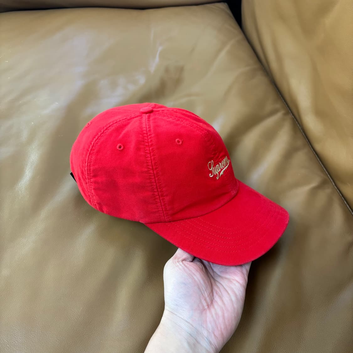 슈프림 6패널 볼캡 모자 24SS 몰스킨 레드 상품이미지4