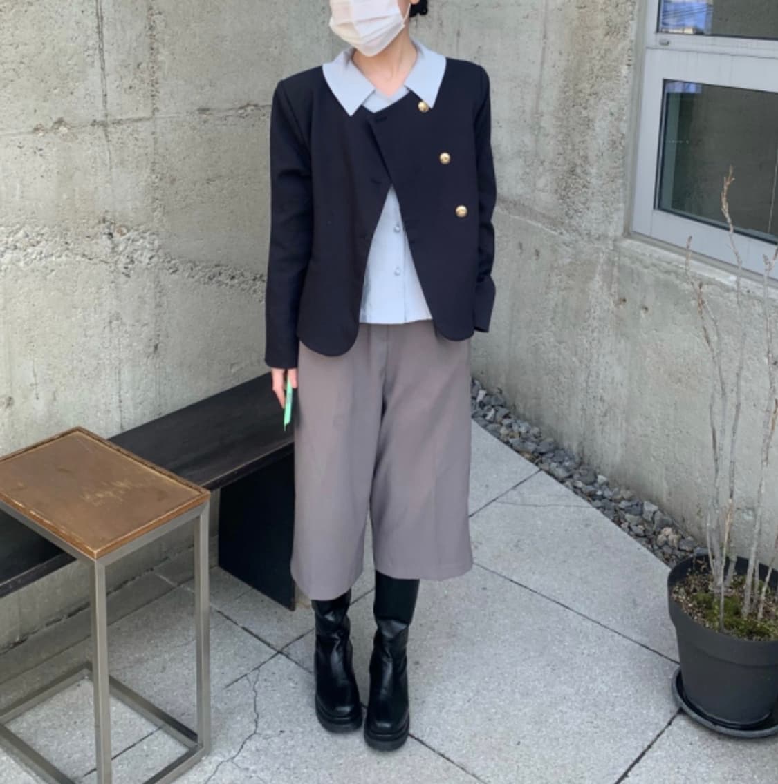 하우유 노카라 자켓+블라우스 세트 상품이미지5