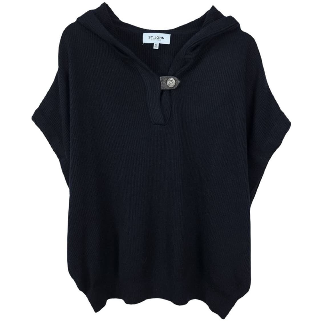 [세인트 존] 23S/S 캡 슬리브 오버핏 후드 니트 블랙 P01459 상품이미지2