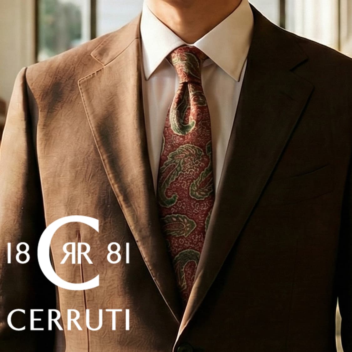 세루티 실크 버건디 자수 페이즐리 넥타이 9.2cm A+등급 A19341 상품이미지1