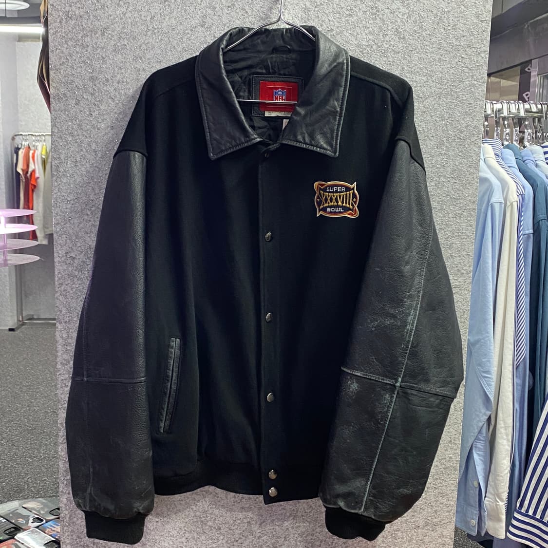 NFL 패치 스웨이드 레더 바시티자켓 B3158 상품이미지2