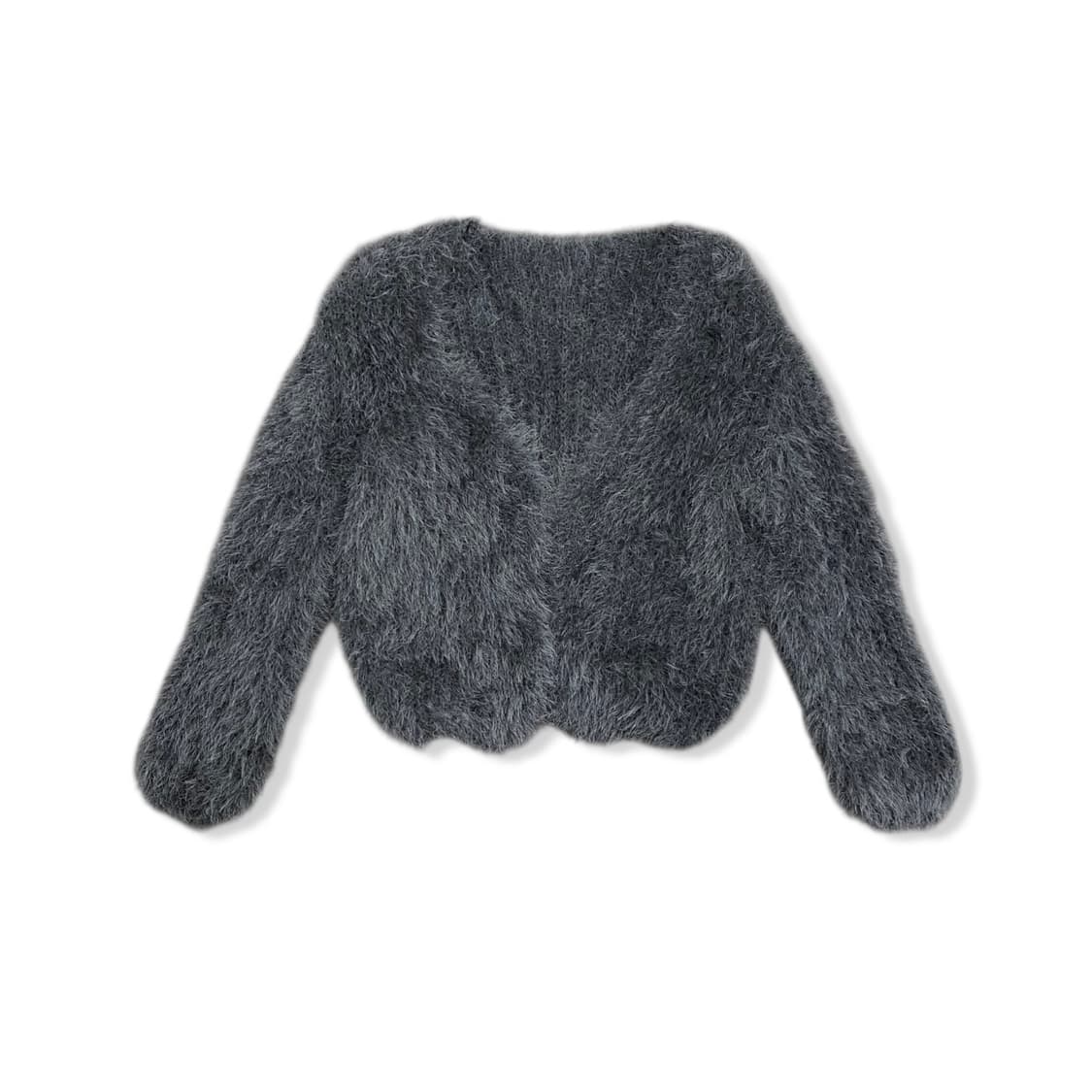 Gray Long Fur Short Cardigan 상품이미지2