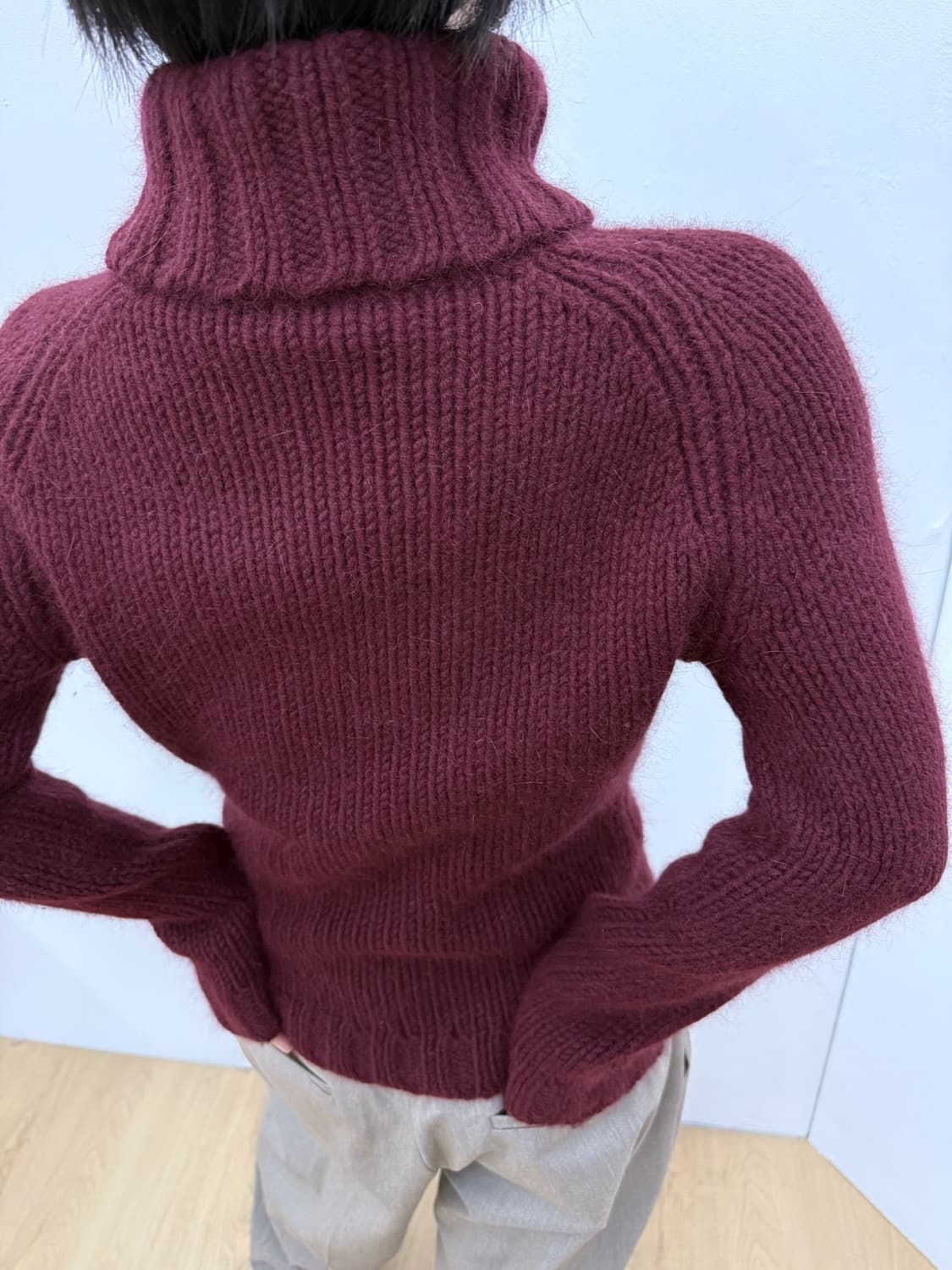body dressing burgundy angora knit 상품이미지5