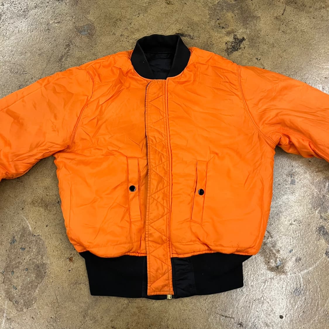 [정품/S] 알파인더스트리 블랙 오렌지 양면 MA-1 항공 점퍼 b17 상품이미지5