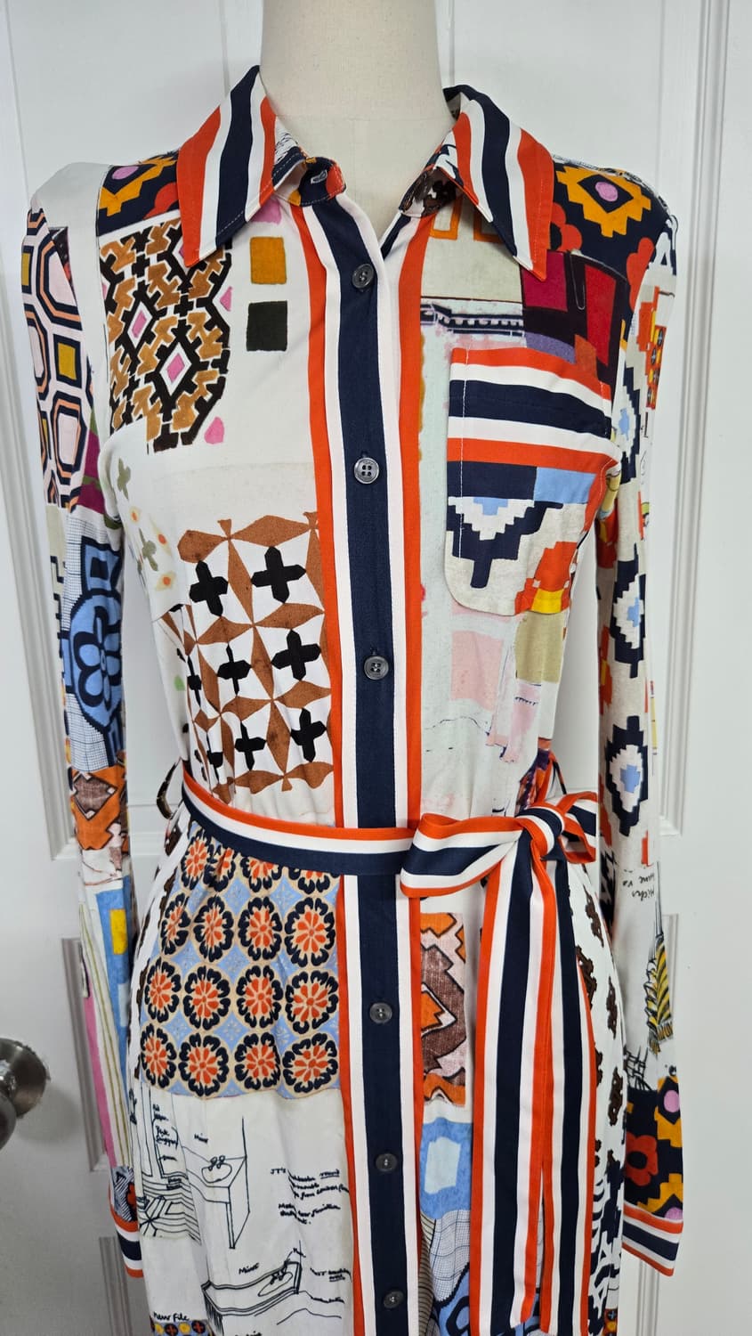 토리버치 패턴 셔츠 원피스  상품이미지3