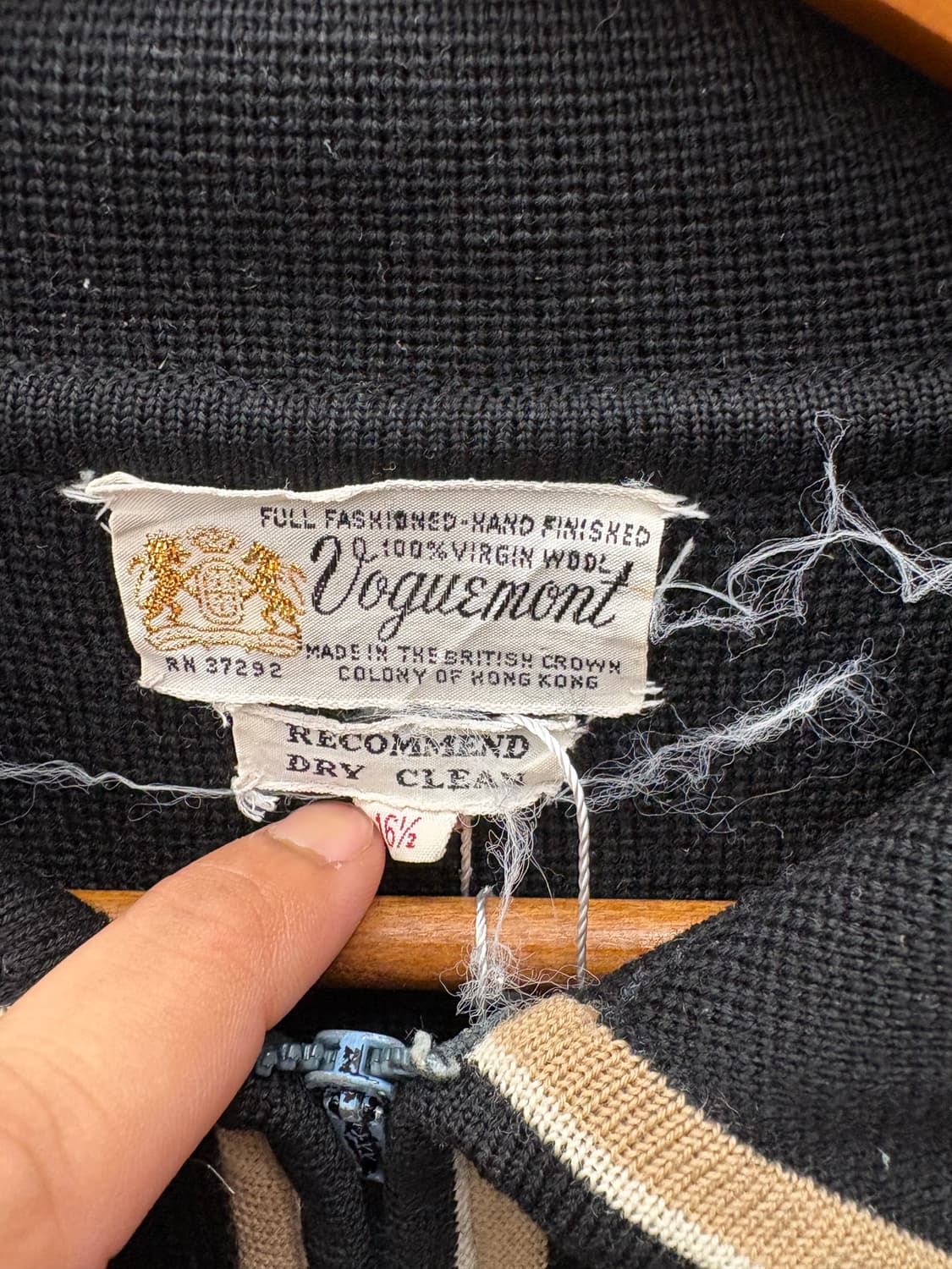 60's Hongkong Made 버진 울 집업 상품이미지3