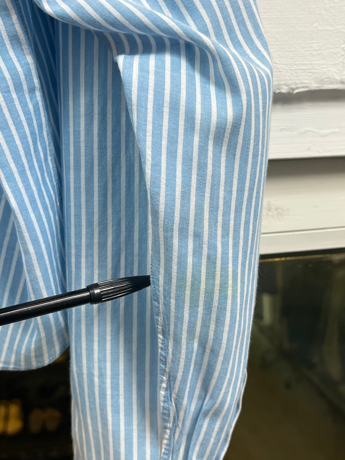 Digawel 실크 스트라이프 블루 크롭 셔츠 2 상품이미지10