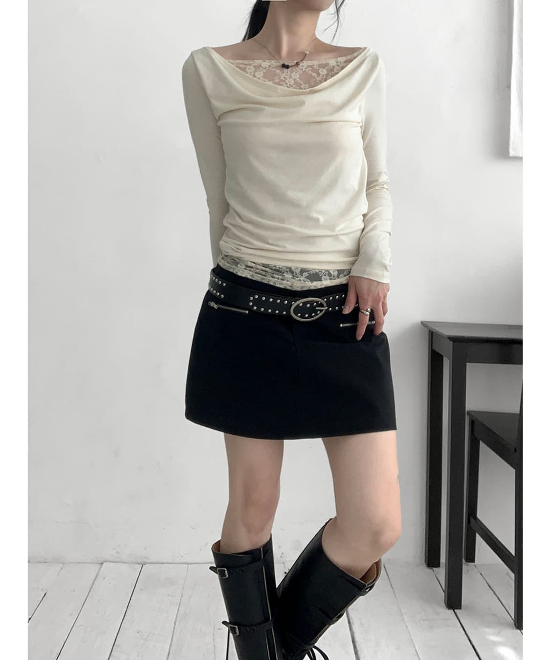 새상품) 카고 미니 스커트팬츠 블랙 상품이미지1