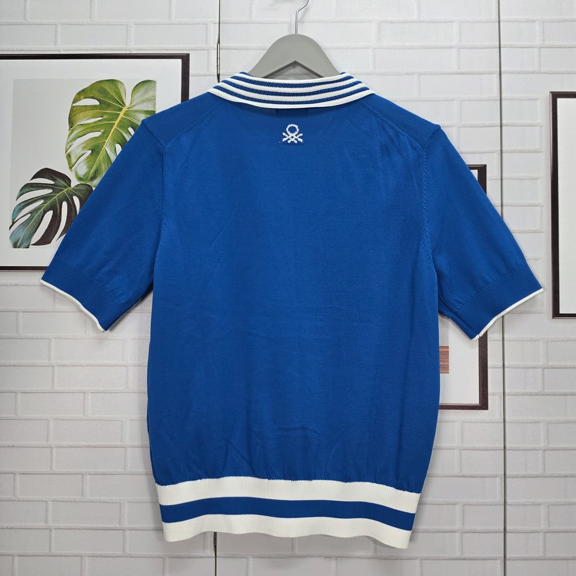 25SS 베네통 여성 반팔 칼라 니트 티셔츠 100(L)사이즈 새상품급 상품이미지5