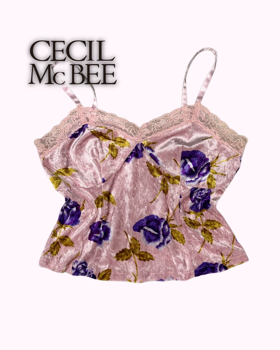 pink velvet lace top 상품이미지1