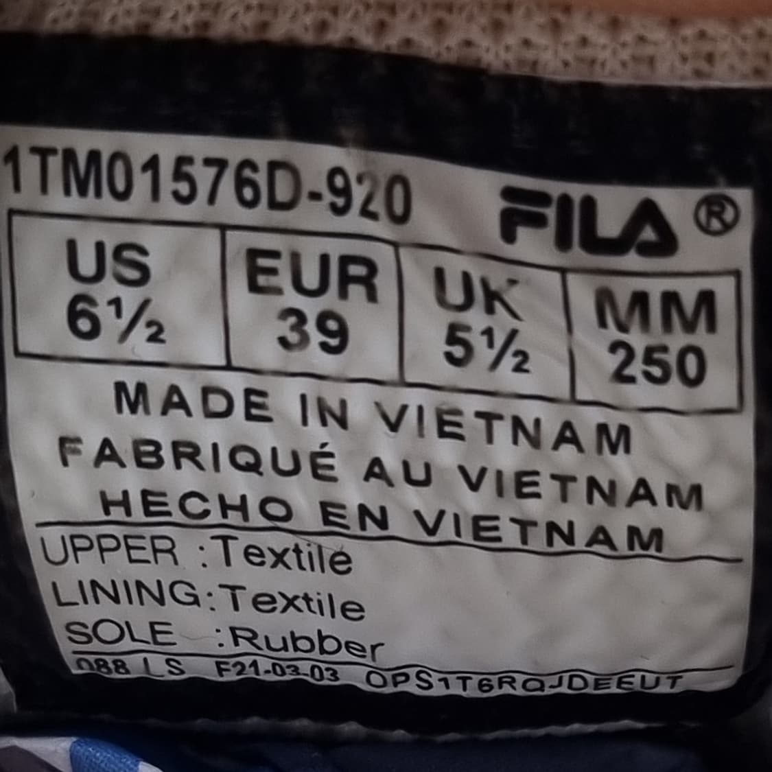 휠라 샌드 블라스트 운동화250 상품이미지6