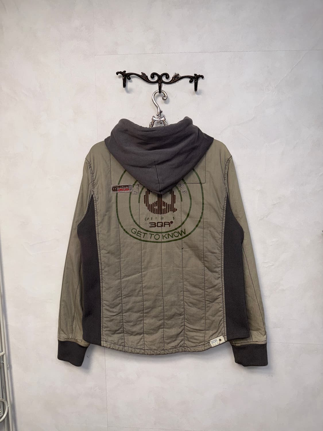 3QR ash khaki pocket knit hood zipup jk 상품이미지3