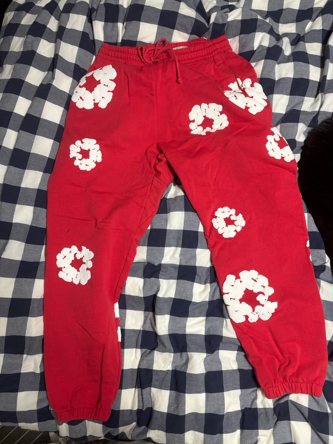 데님 티어스 빨강색 바지 상품이미지2