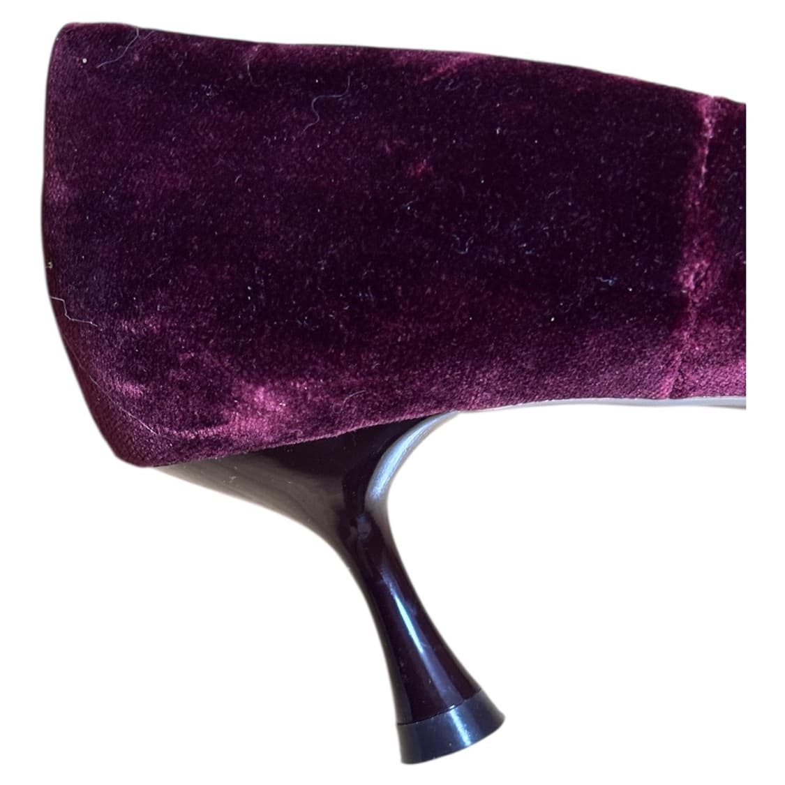 자라(ZARA) 벨벳 버건디 키튼힐 / 하이힐 상품이미지7