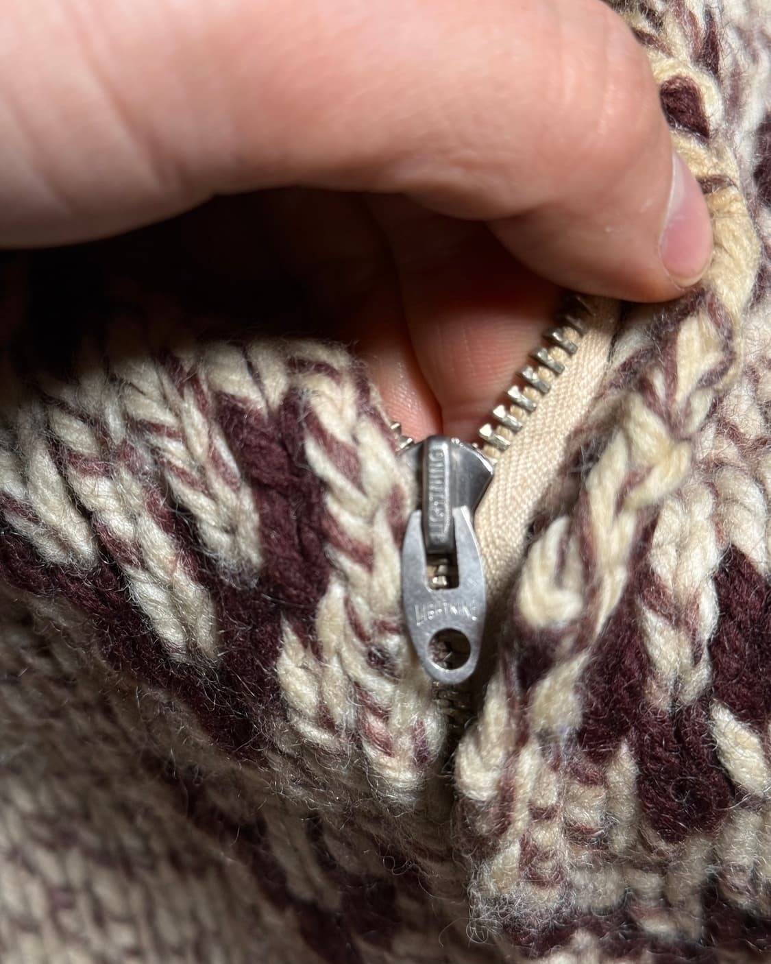 (60‘s 라이트닝 지퍼) 빈티지 코위찬 스웨터 105 상품이미지5