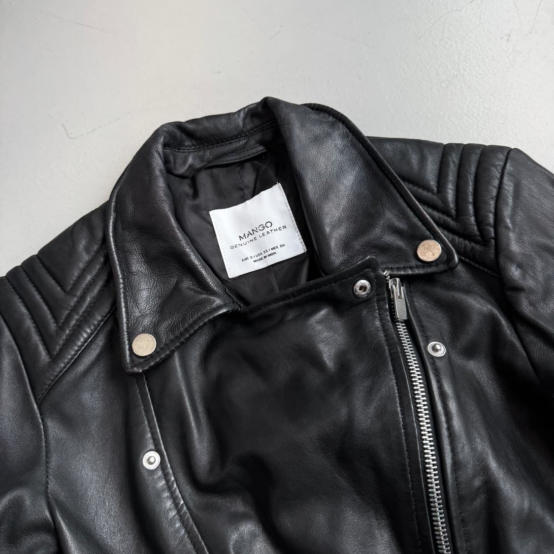 바이커 리얼레더 사선 라이더 양가죽 자켓 상품이미지4