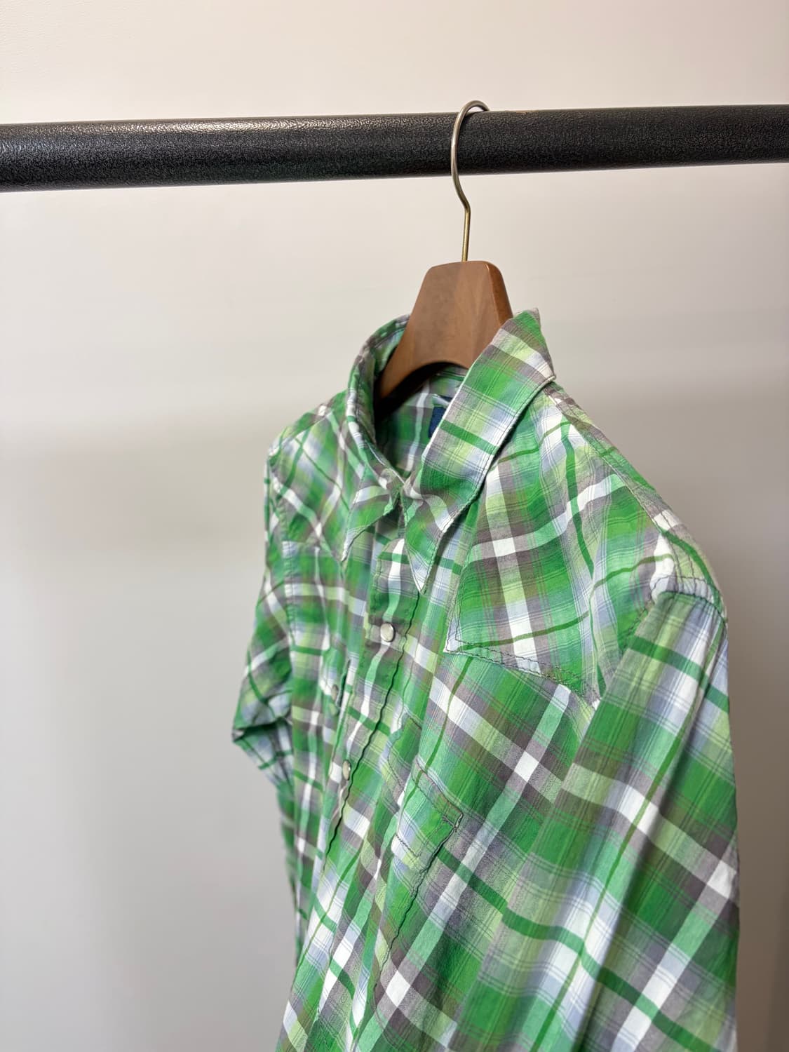 (XL) Back Number 그린 체크 웨스턴 셔츠 상품이미지2