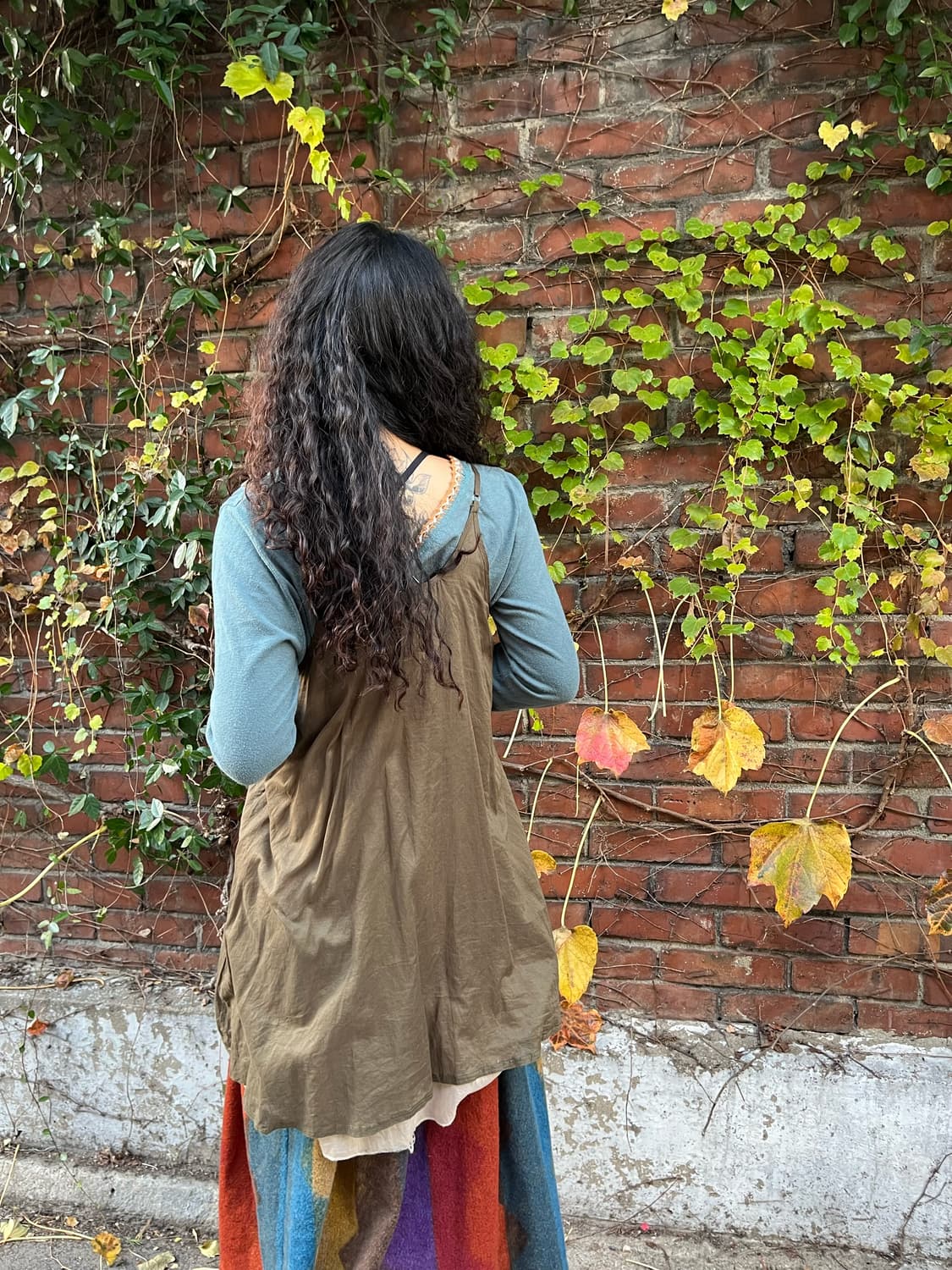 카키 크로셰 미니 원피스 상품이미지4