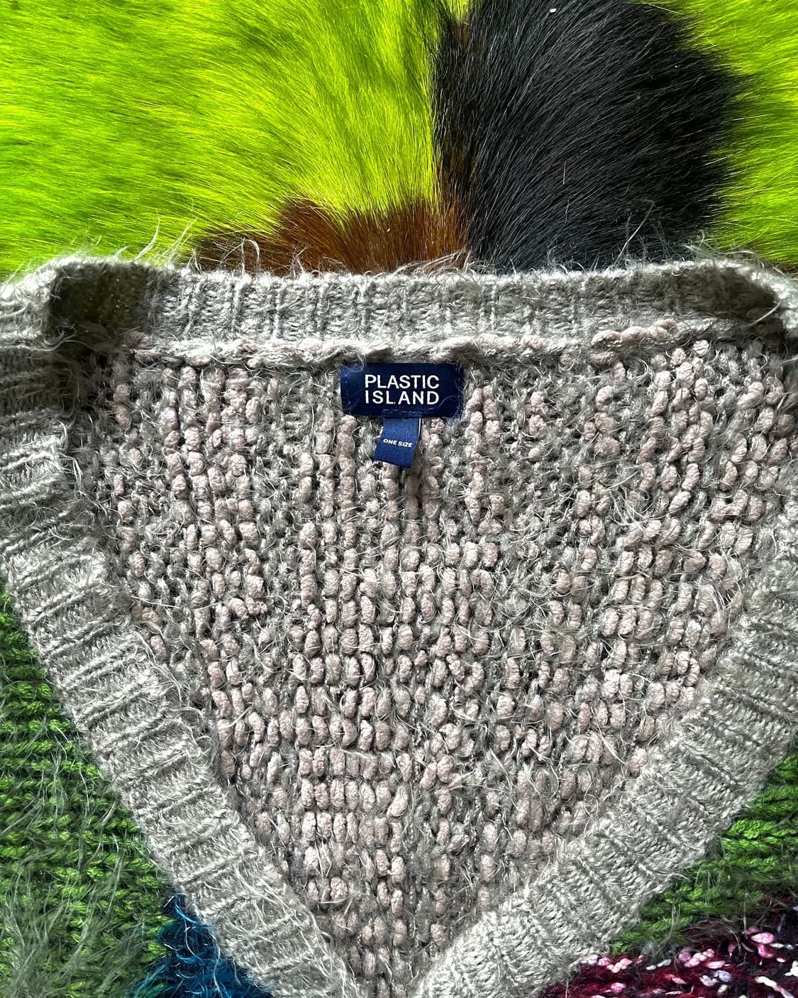 PLASTIC ISLAND Mix Texture Fur Cardigan 상품이미지4