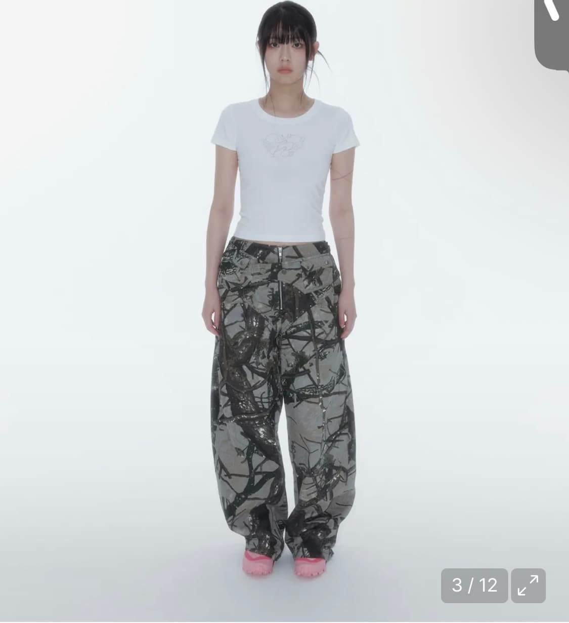 카시코) Belt Rivet Oval Pants Camo M 상품이미지3
