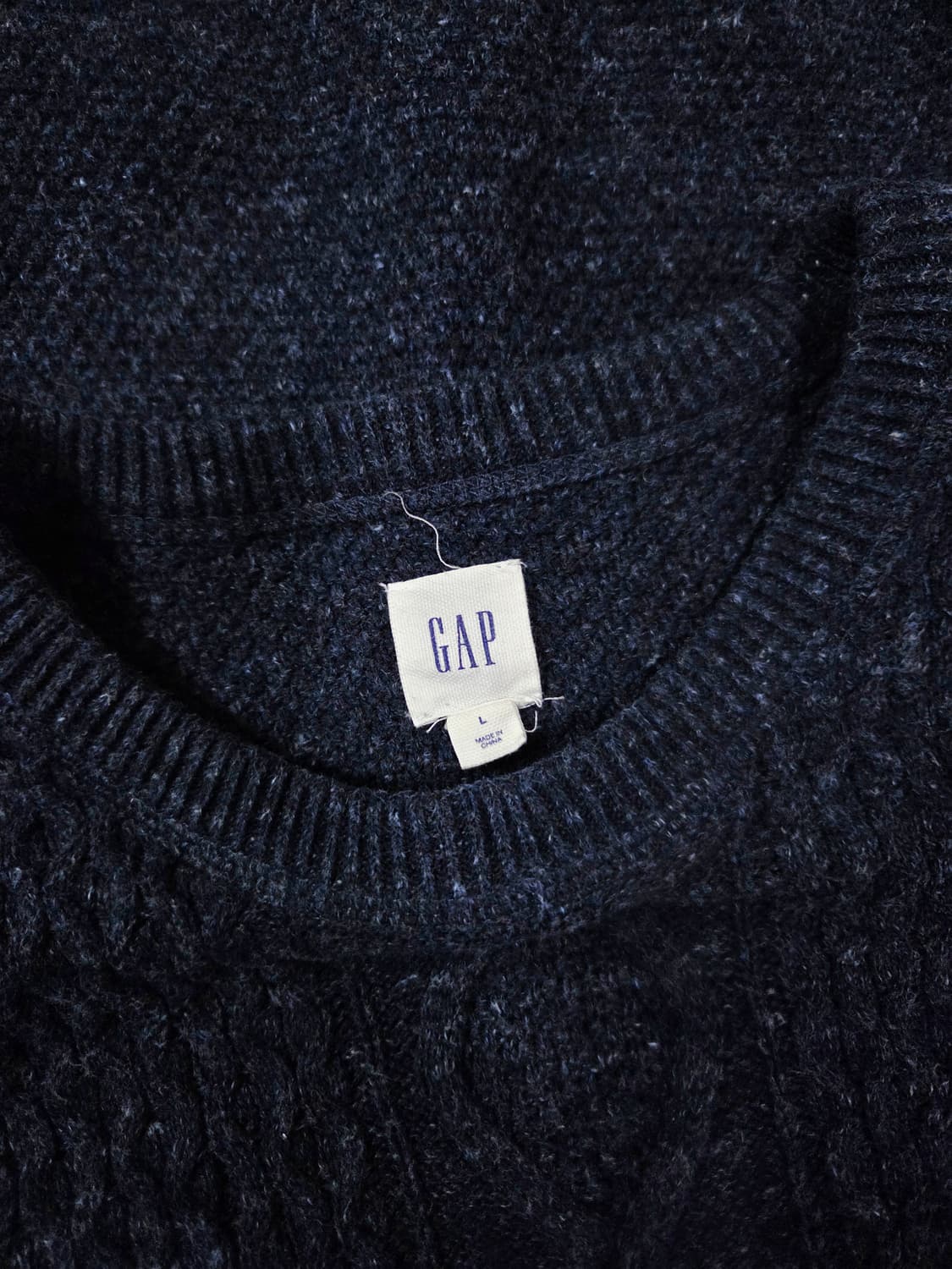 갭 블루 네이비 아란 짜임 코튼 니트 상품이미지6