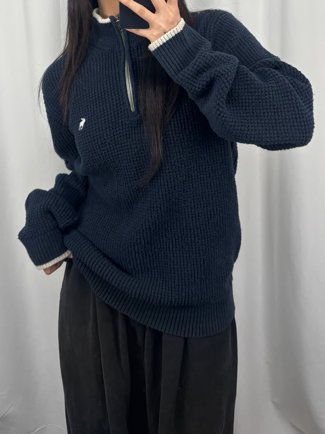 아베크롬비 네이비 하프집업 니트 상품이미지3