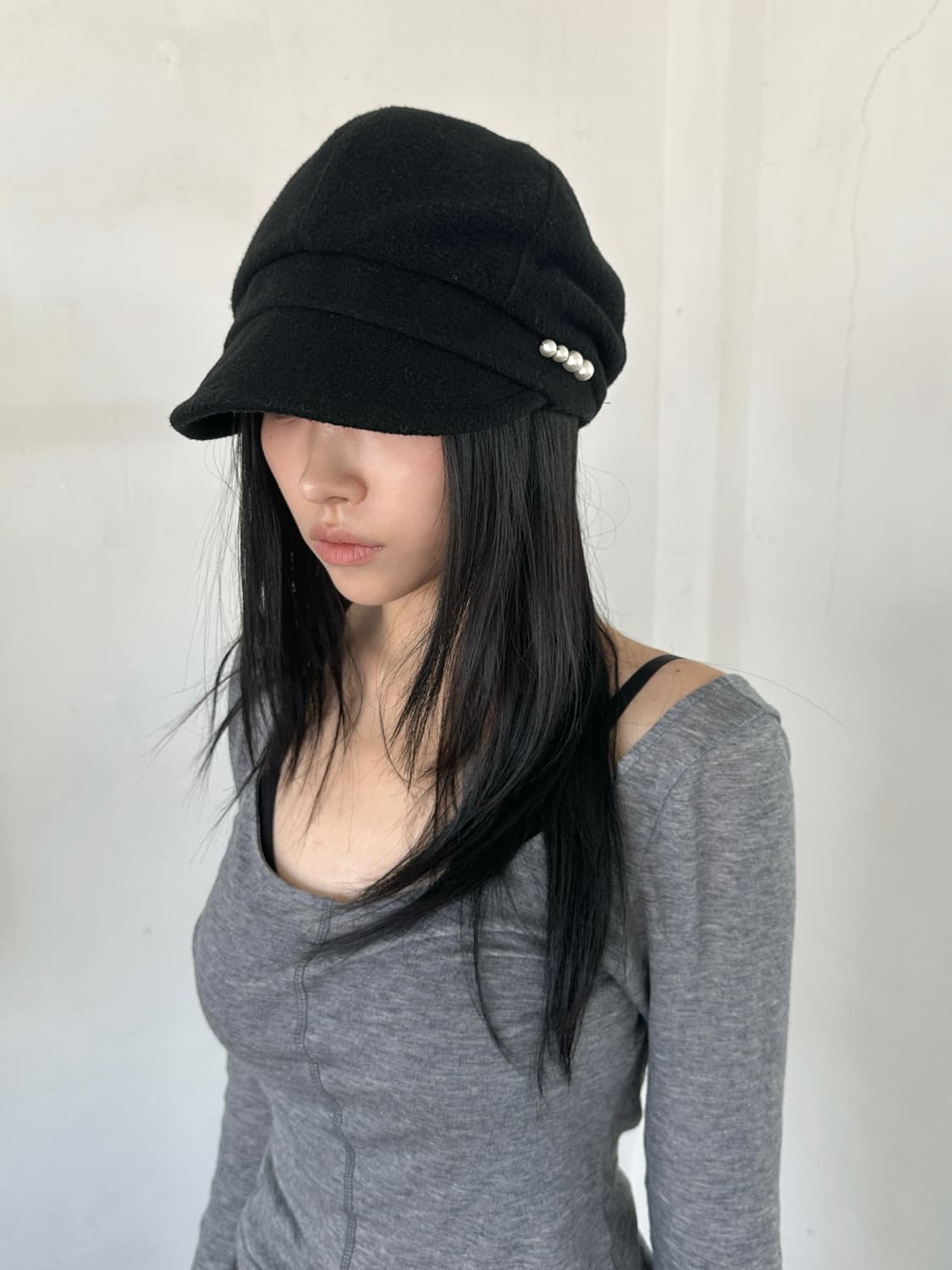 ca4la 펄 플리츠 캡 상품이미지1