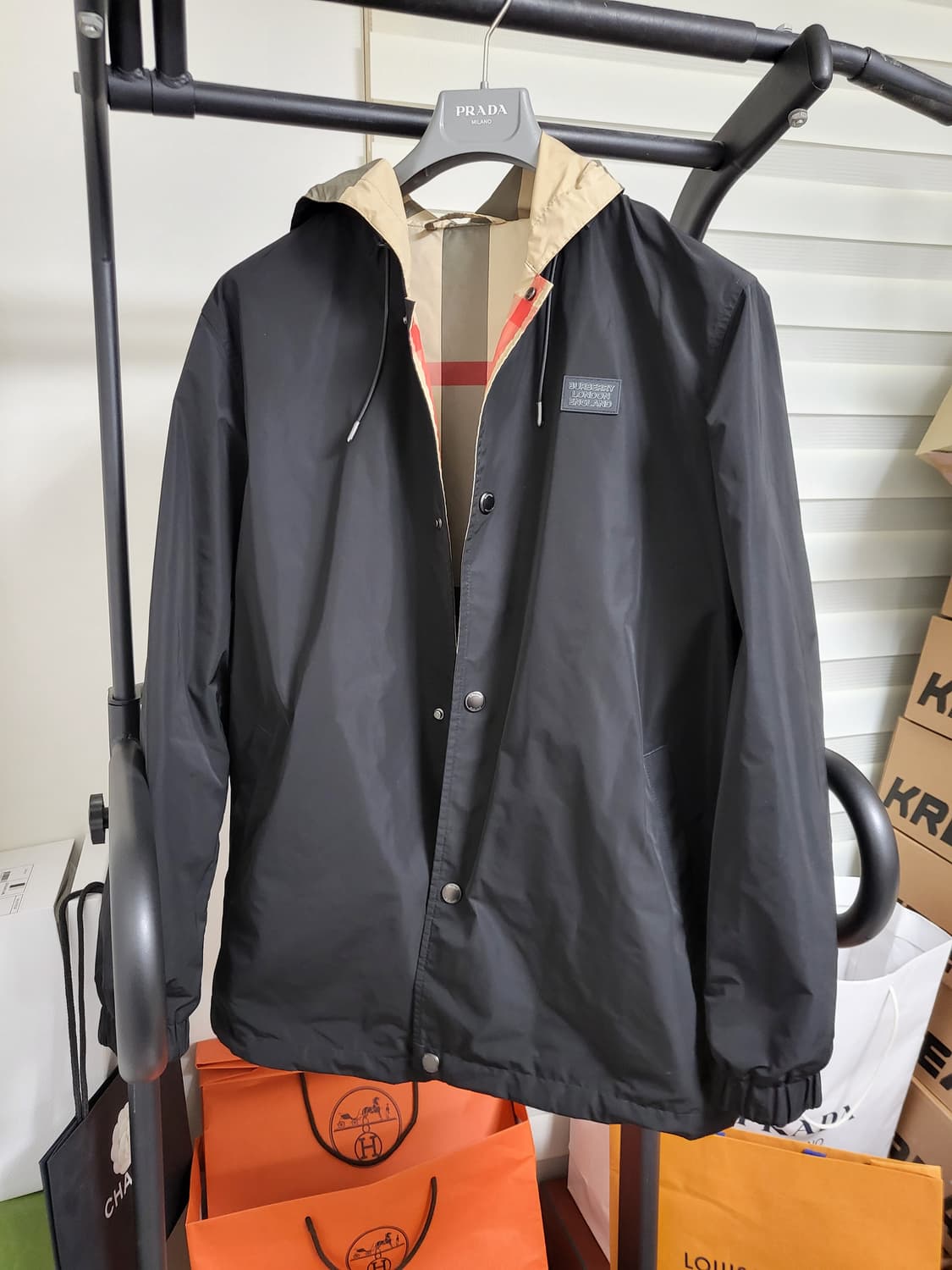 24SS 버버리 리버시블 체크 바람막이 자켓 m 상품이미지1