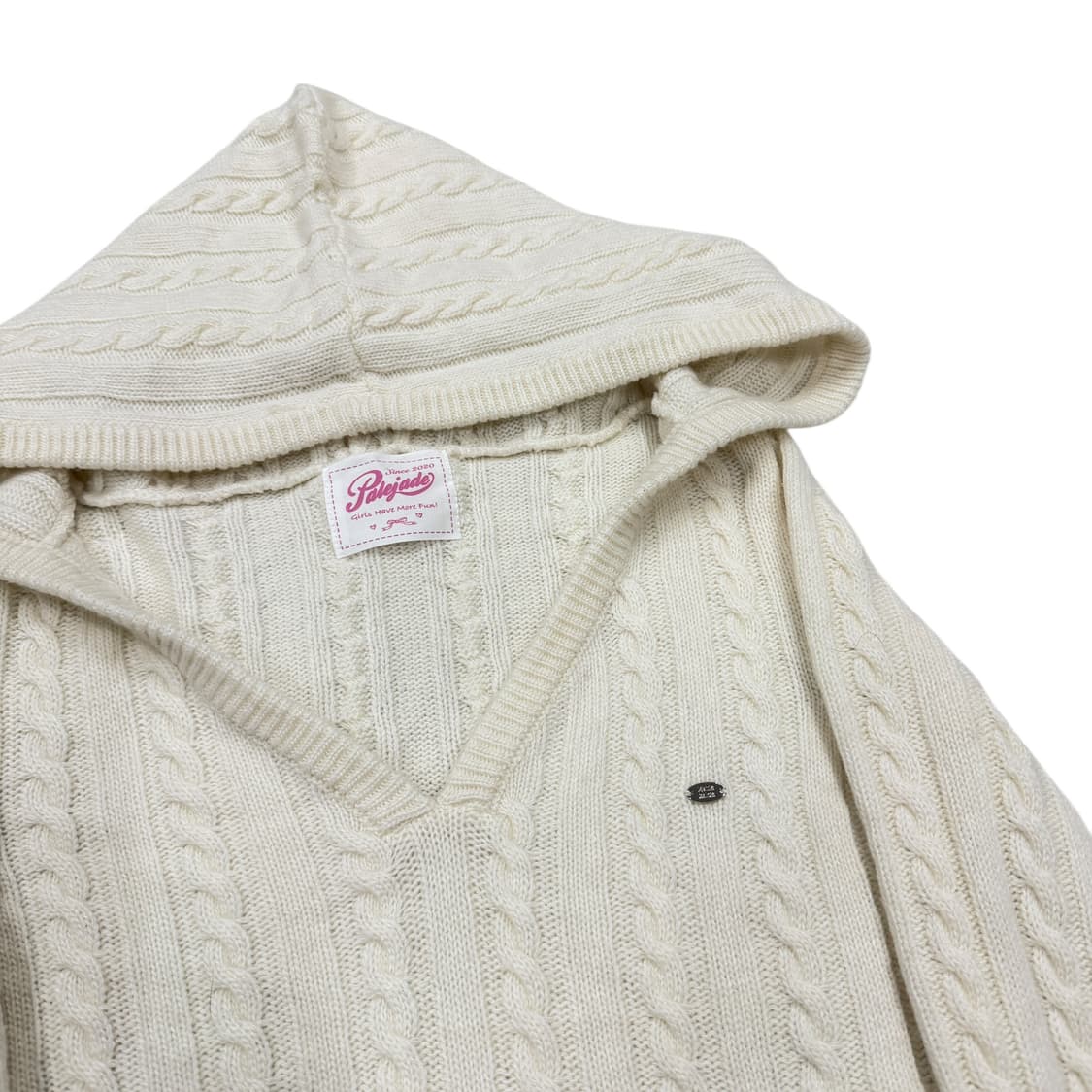 페일제이드 케이블 브이넥 후디드 니트 후드티 상품이미지2