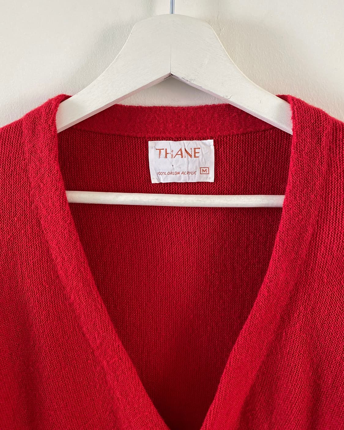80s 빈티지 THANE 레드 아크릴 가디건 상품이미지4