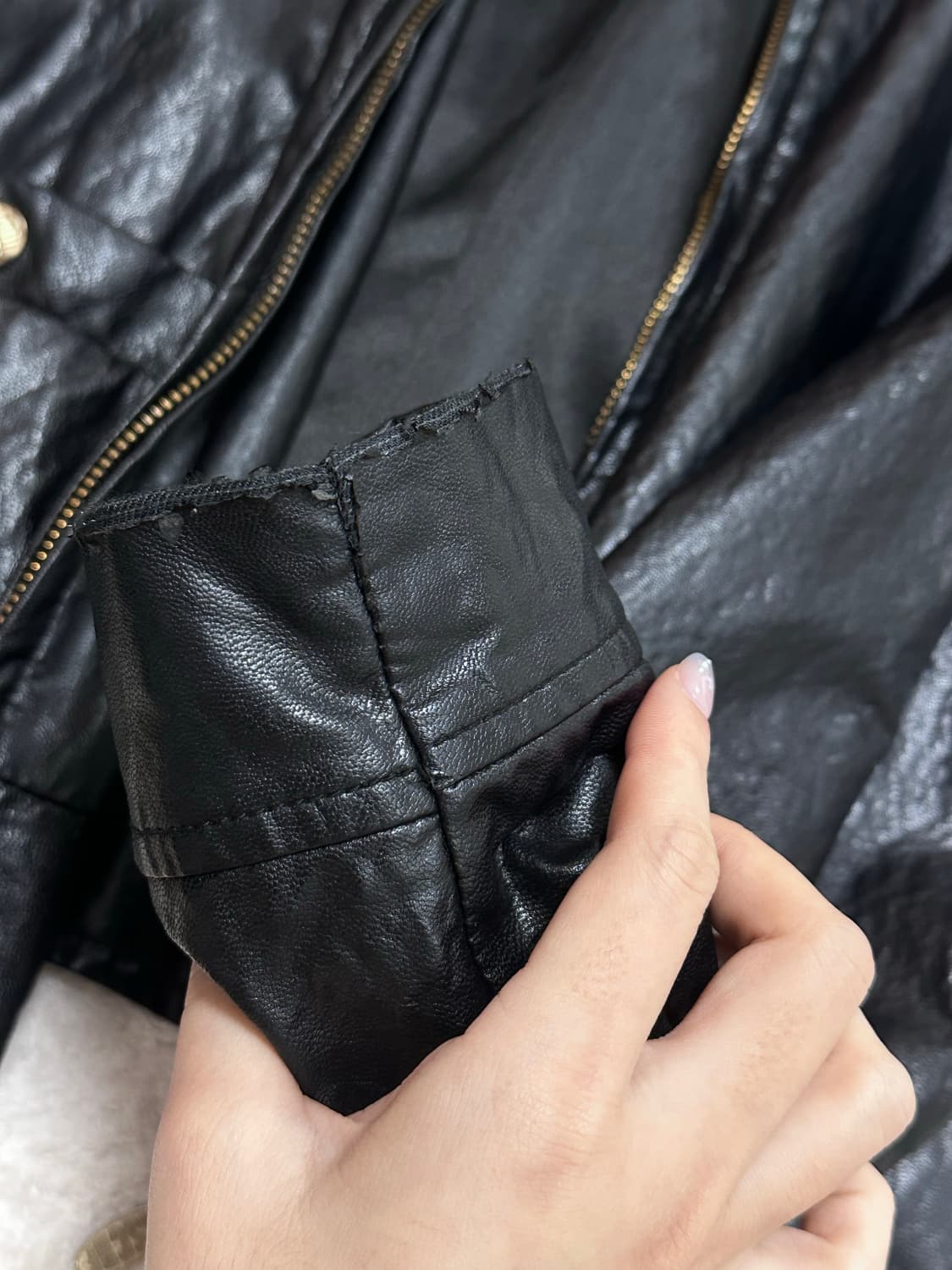 미스치프 레더자켓 블랙 상품이미지3