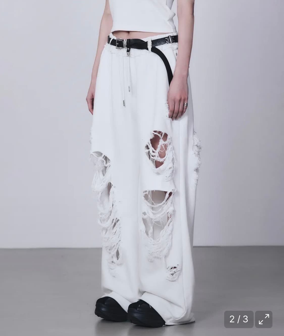 트리밍버드 Scratch Damage Wide Sweat Pants [  상품이미지2