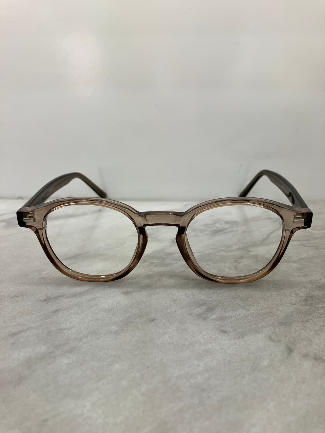 B84 DMN 투명 연카키 웰링턴 뿔테 안경128 상품이미지6