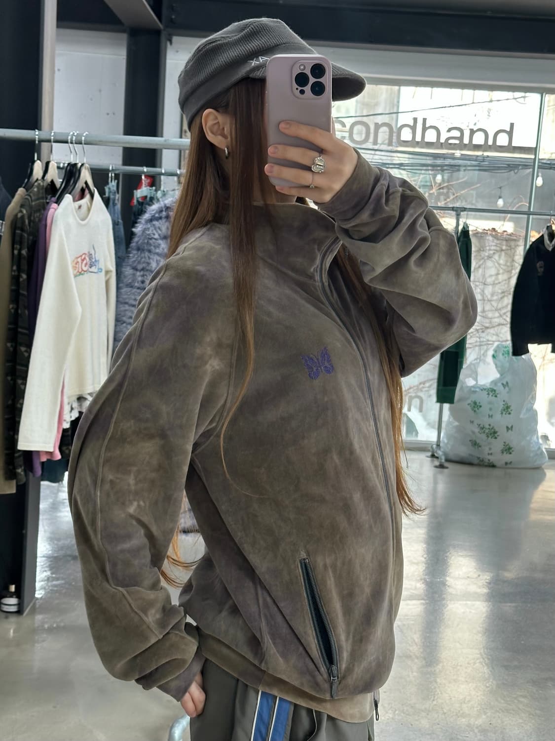 니들스 버터플라이 타이다이 벨루어 트랙져지자켓  상품이미지3