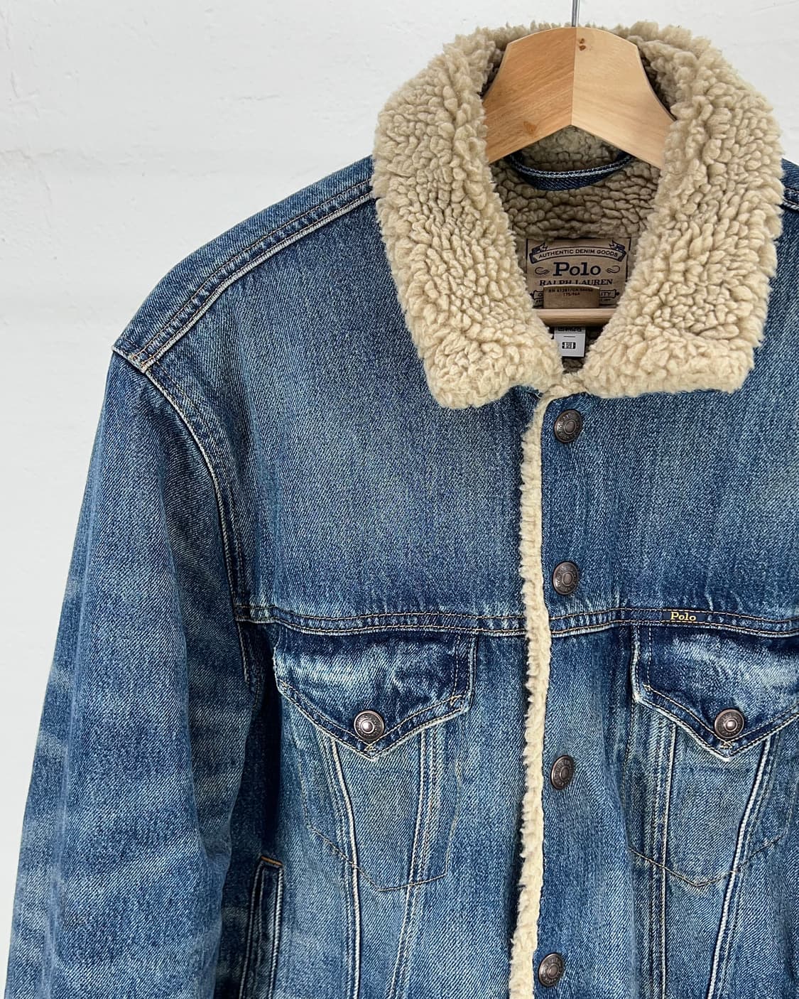 폴로 랄프로렌 덩가리 성조기 쉐르파 데님 트러커 자켓 상품이미지2