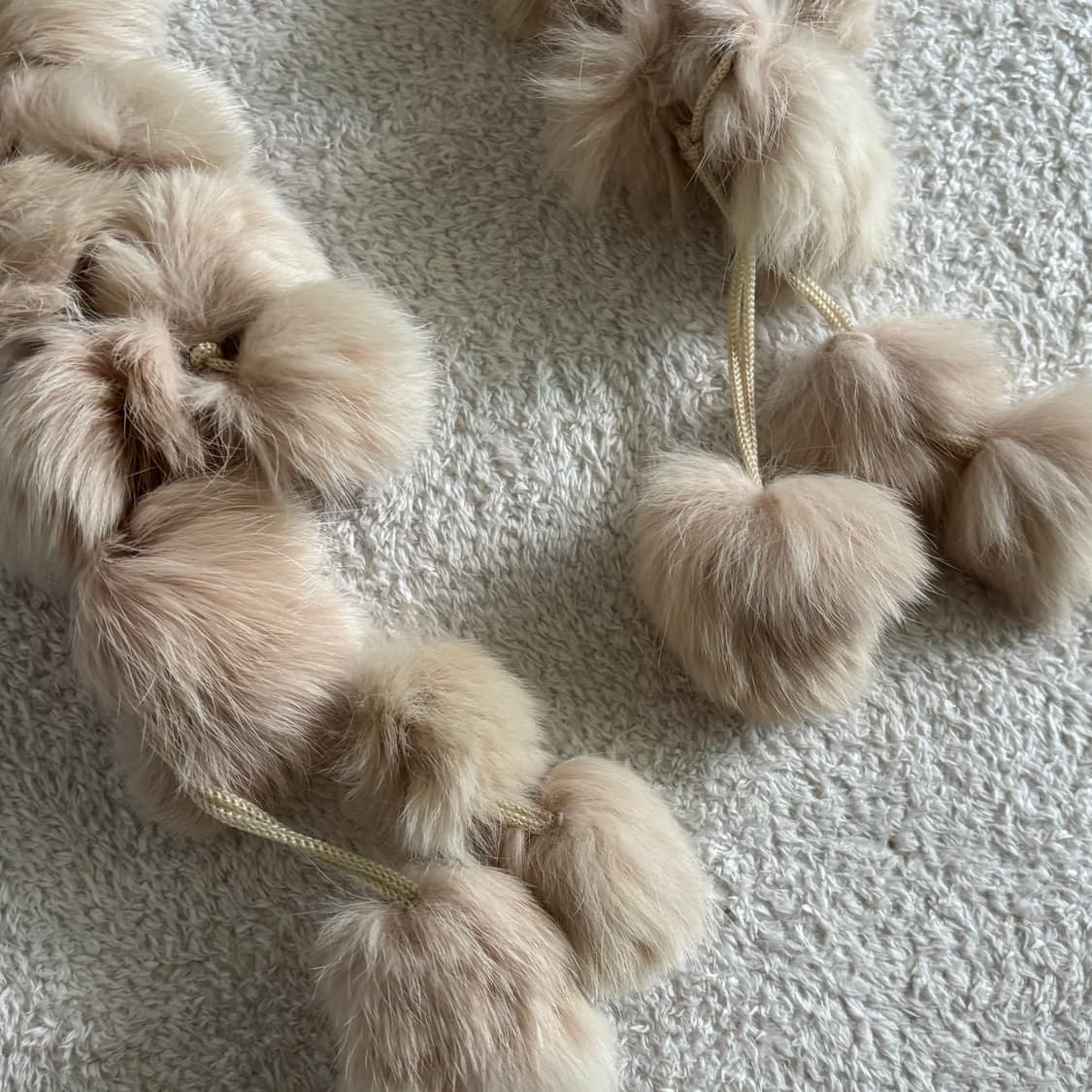 일본빈티지 히메갸루 모리걸 베이지 폼폼 목도리 상품이미지5